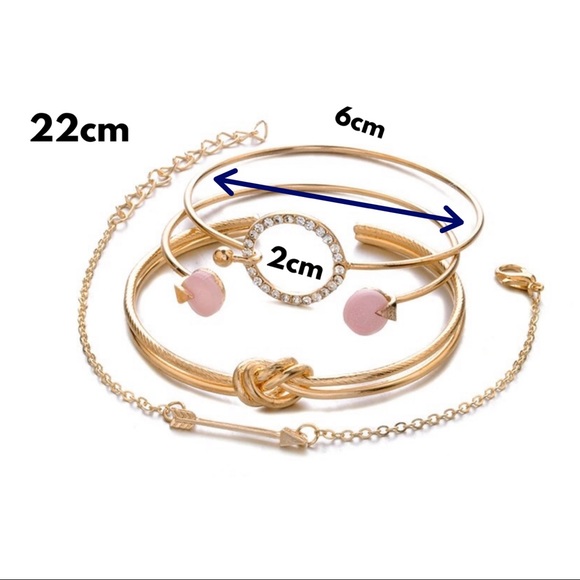 NWT 4 Piece Boutique Bangle Bracelet Stack Set - Picture 6 of 7